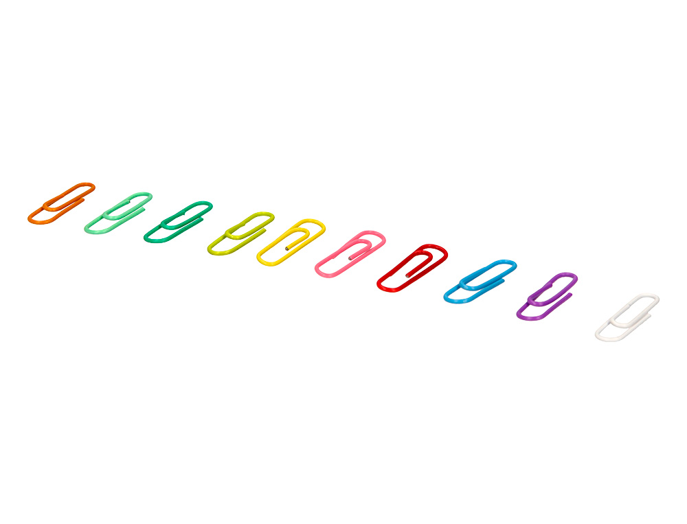 CLIPS COLORES LIDERPAPEL BOTE 1000 UNIDADES COLORES SURTIDOS