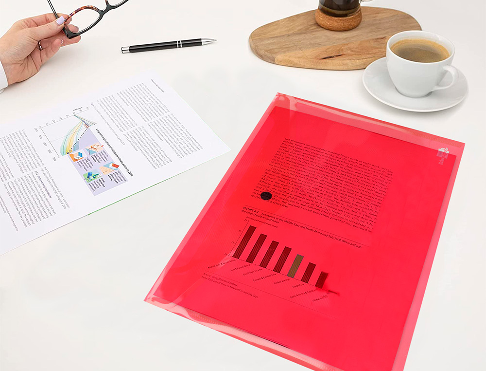 CARPETA LIDERPAPEL DOSSIER BROCHE 34040 POLIPROPILENO DIN A4 ROJA TRANSPARENTE 50 HOJAS