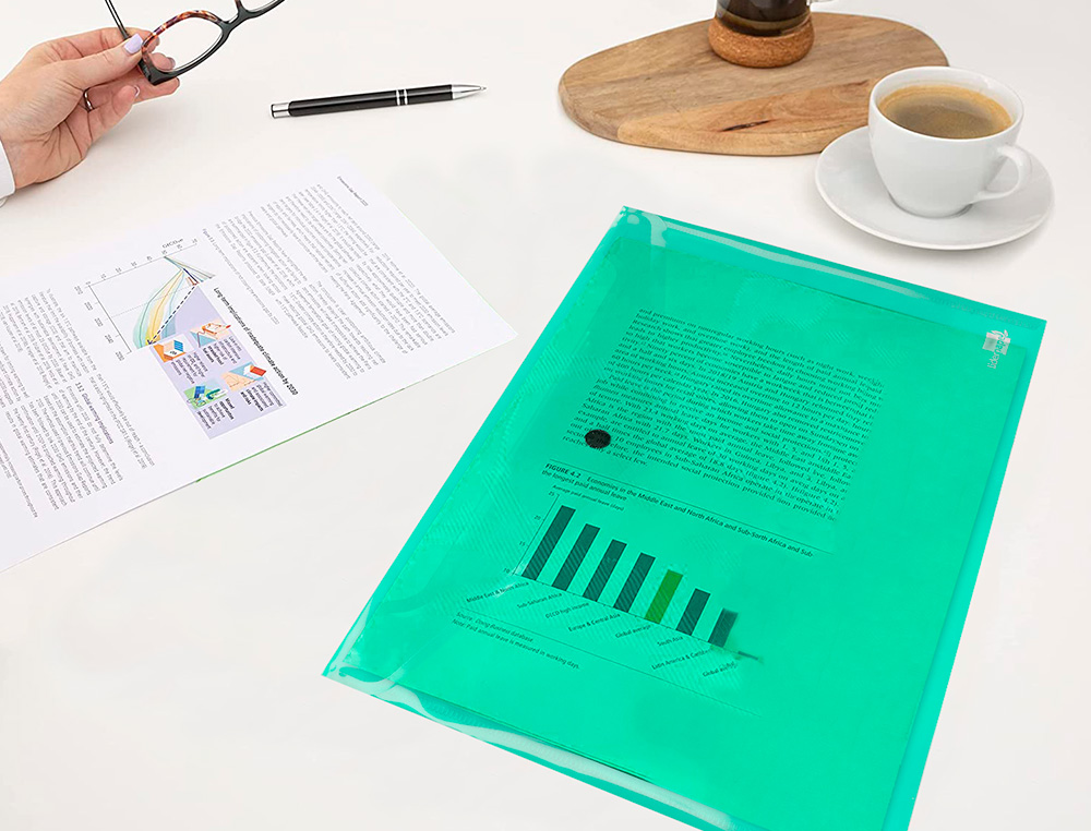 CARPETA LIDERPAPEL DOSSIER BROCHE 34043 POLIPROPILENO DIN A4 VERDE TRANSPARENTE 50 HOJAS