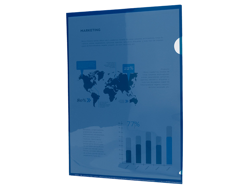 CARPETA LIDERPAPEL DOSSIER UÑERO 44002 POLIPROPILENO DIN A4 AZUL 20 HOJAS