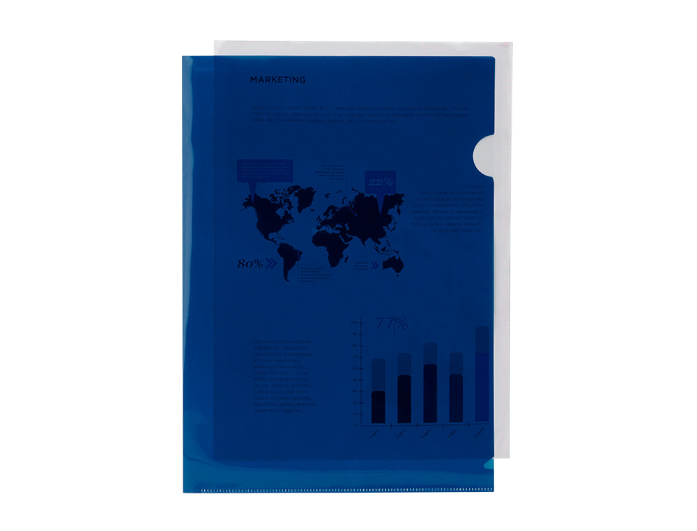 CARPETA LIDERPAPEL DOSSIER UÑERO 44002 POLIPROPILENO DIN A4 AZUL 20 HOJAS