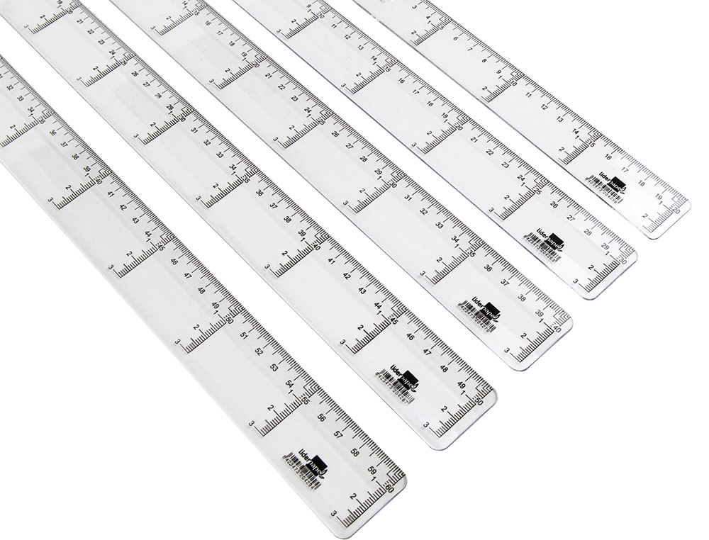 REGLA LIDERPAPEL PLASTICO CRISTAL 60 CM