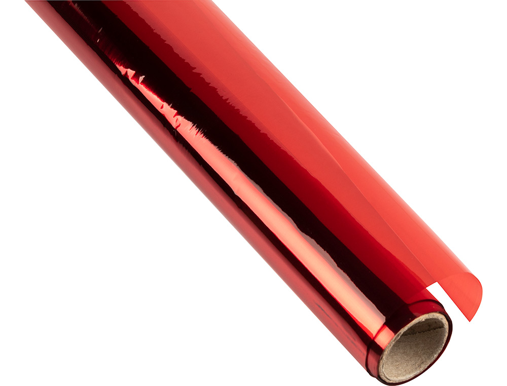 PAPEL CELOFAN LIDERPAPEL ROLLO ROJO 0,60 X 10 MT