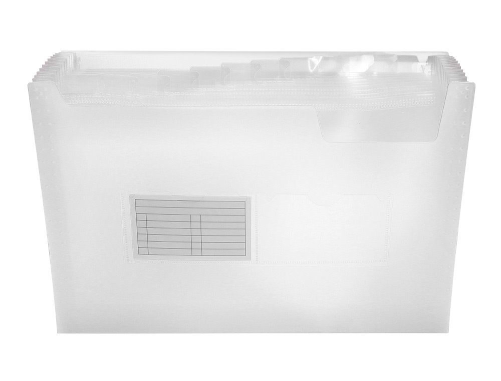 CARPETA LIDERPAPEL CLASIFICADOR FUELLE 32114 POLIPROPILENO DIN A4 INCOLORA 13 DEPARTAMENTOS