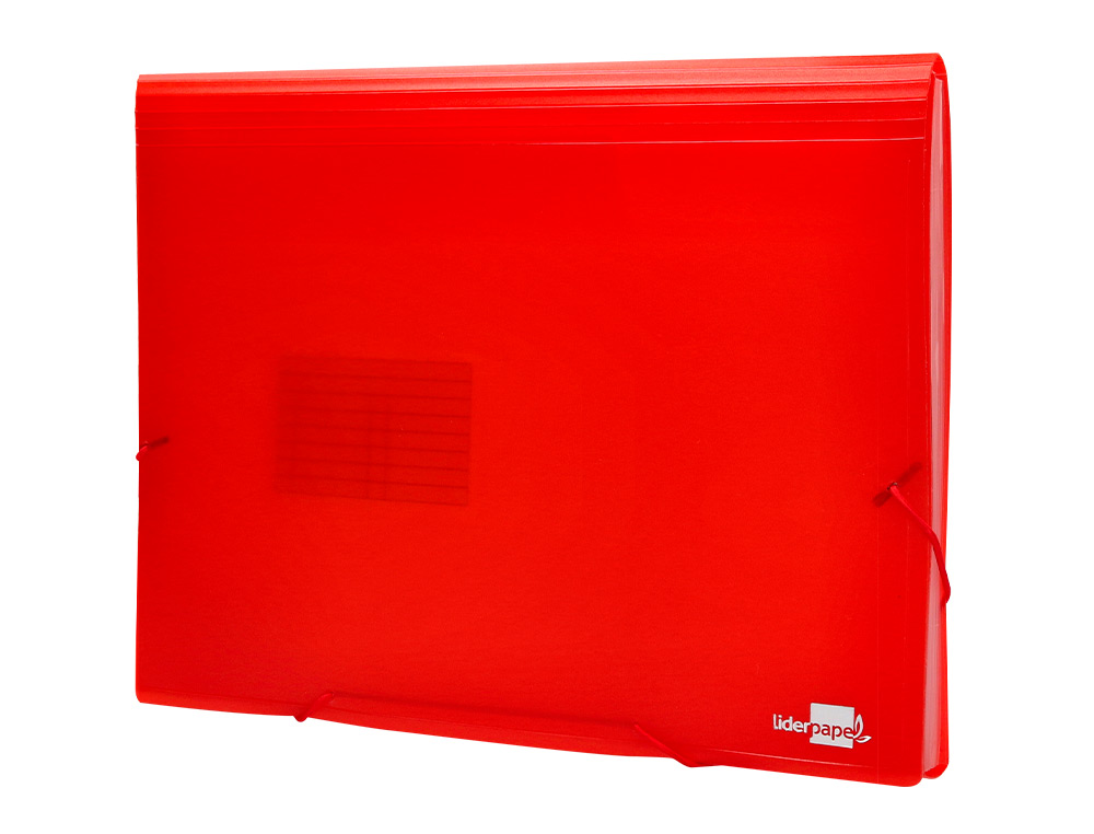 CARPETA LIDERPAPEL CLASIFICADOR FUELLE 32110 POLIPROPILENO DIN A4 ROJA TRANSPARENTE 13 DEPARTAMENTOS