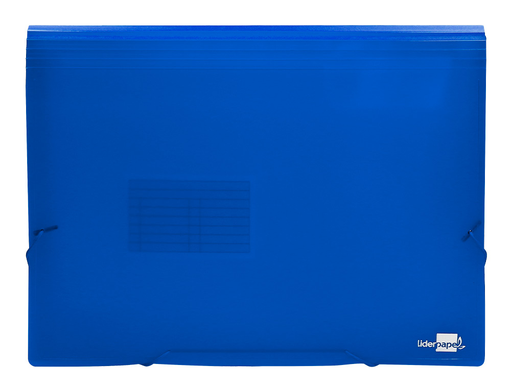 CARPETA LIDERPAPEL CLASIFICADOR FUELLE 32112 POLIPROPILENO DIN A4 AZUL TRANSPARENTE 13 DEPARTAMENTOS
