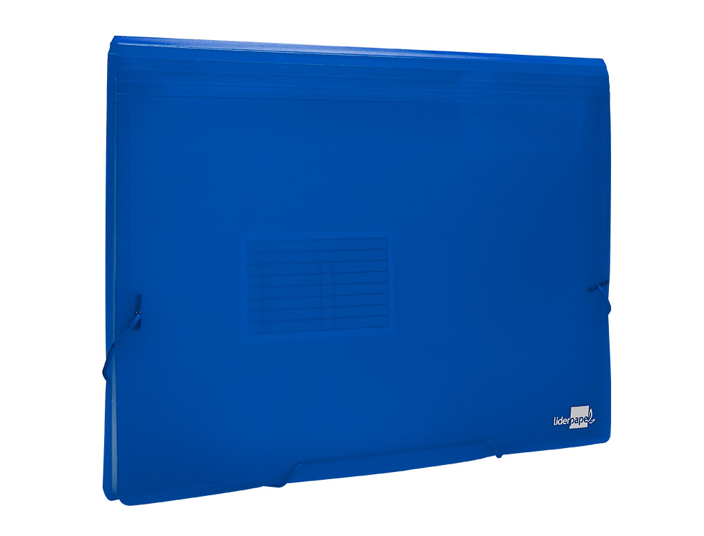 CARPETA LIDERPAPEL CLASIFICADOR FUELLE 32112 POLIPROPILENO DIN A4 AZUL TRANSPARENTE 13 DEPARTAMENTOS