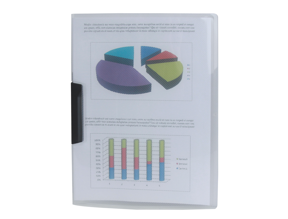 CARPETA LIDERPAPEL DOSSIER PINZA LATERAL 35445 POLIPROPILENO DIN A4 INCOLORA 30 HOJAS PINZA GIRATORIA