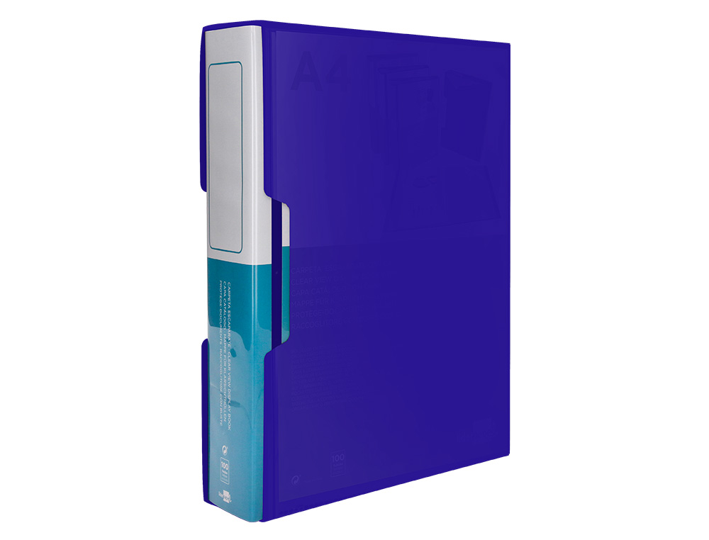 CARPETA LIDERPAPEL PERSONALIZA 37862 100 FUNDAS POLIPROPILENODIN A4 AZUL CON CAJETIN