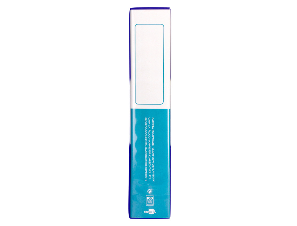 CARPETA LIDERPAPEL PERSONALIZA 37862 100 FUNDAS POLIPROPILENODIN A4 AZUL CON CAJETIN