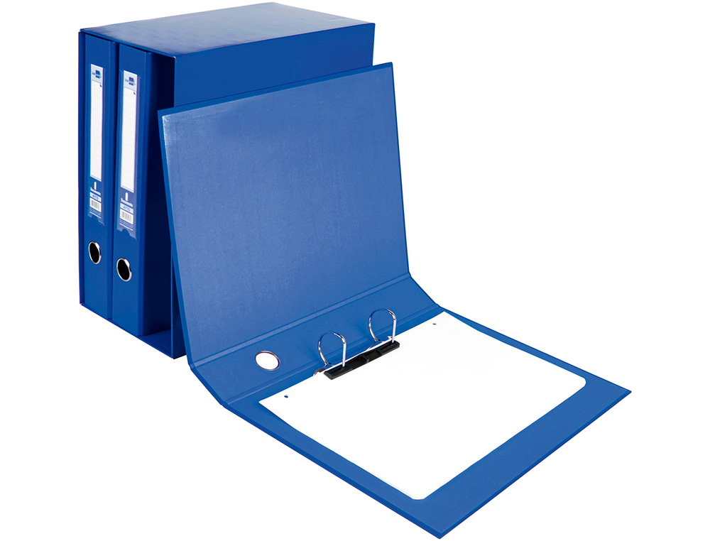 MODULO LIDERPAPEL 3 ARCHIVADORES FOLIO 2 ANILLAS MIXTAS 40MM AZUL