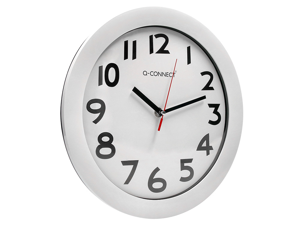 RELOJ Q-CONNECT DE PARED PLASTICO OFICINA REDONDO 30 CM MARCO BLANCO