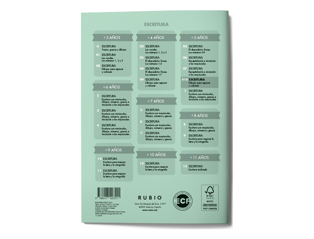 CUADERNO RUBIO CALIGRAFIA Nº 010
