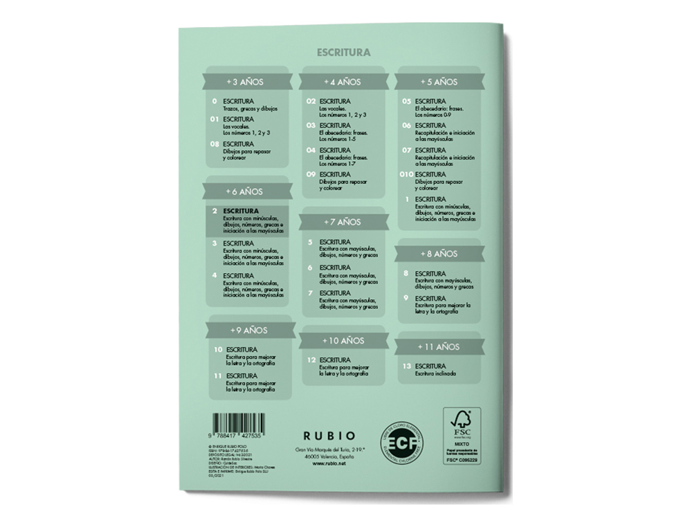 CUADERNO RUBIO CALIGRAFIA Nº 2