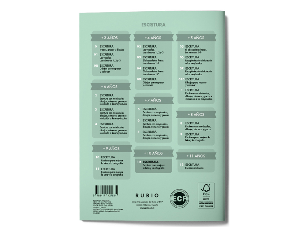 CUADERNO RUBIO CALIGRAFIA Nº 12