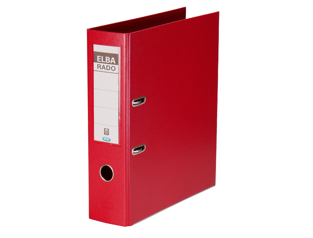 ARCHIVADOR DE PALANCA ELBA CARTON FORRADO DIN A4 ROJO LOMO DE 80 MM RADO PLAST