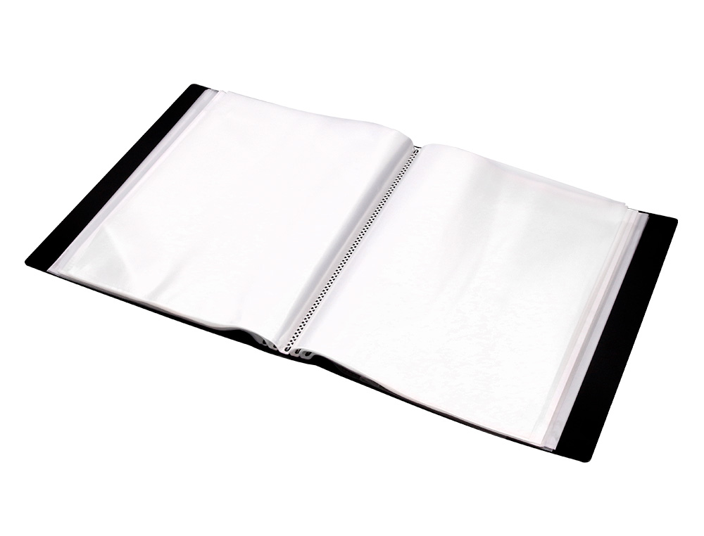 CARPETA LIDERPAPEL PERSONALIZA 37715 20 FUNDAS CANGURO POLIPROPILENO DIN A4 NEGRA PORTADA Y LOMO PERSONALIZABLE