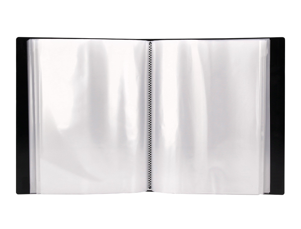 CARPETA LIDERPAPEL PERSONALIZA 37715 20 FUNDAS CANGURO POLIPROPILENO DIN A4 NEGRA PORTADA Y LOMO PERSONALIZABLE