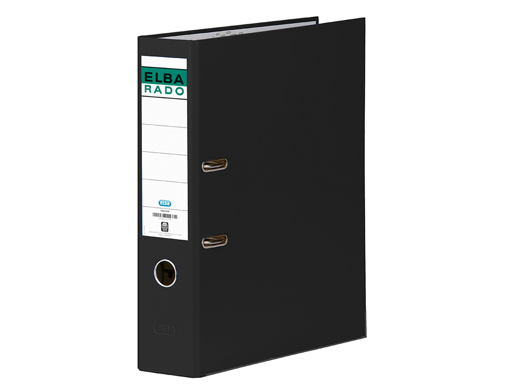 ARCHIVADOR DE PALANCA ELBA CARTON FORRADO FOLIO NEGRO LOMO DE 80 MM RADO CHIC