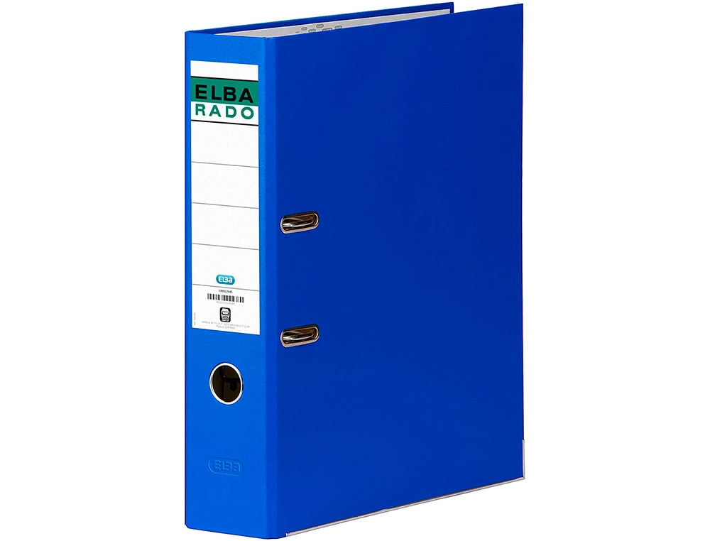 ARCHIVADOR DE PALANCA ELBA CARTON FORRADO FOLIO AZUL LOMO DE 80 MM RADO CHIC
