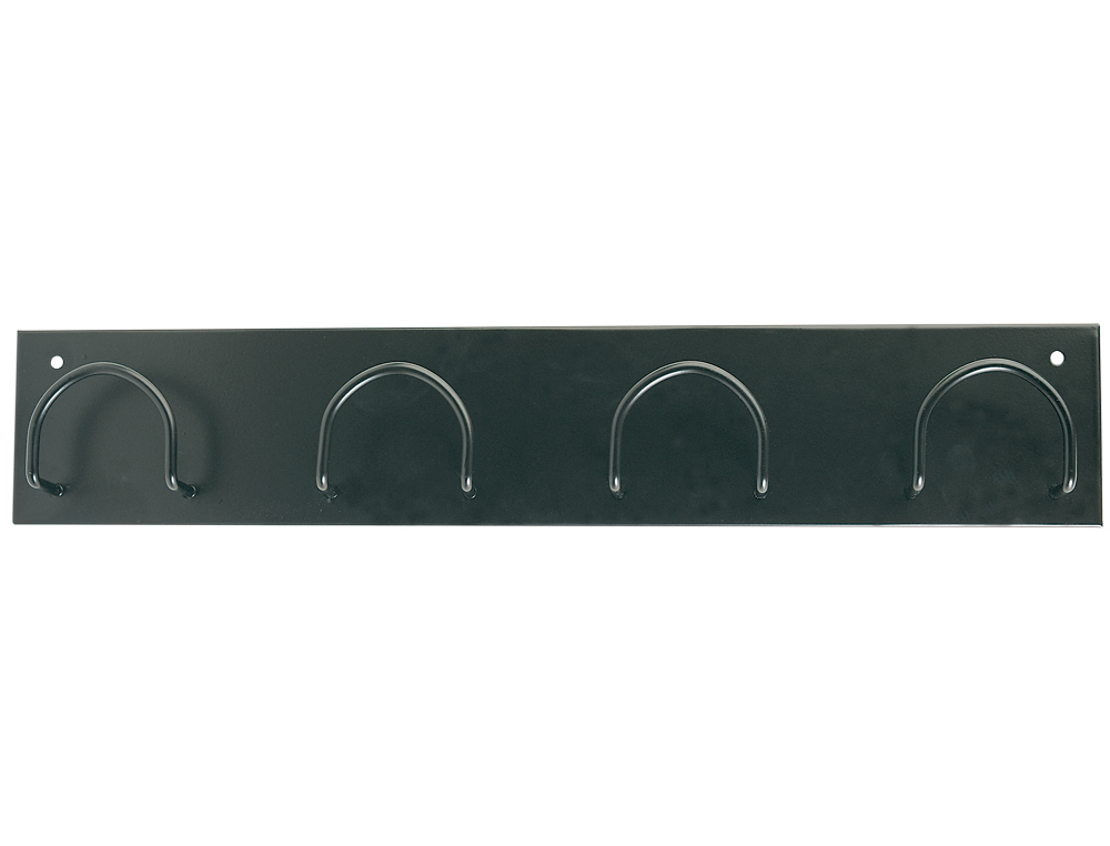 PERCHERO METALICO 611 PARED 4 COLGADORES COLOR NEGRO 55X10X5 CM