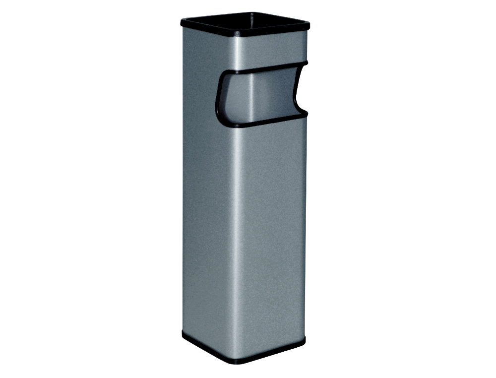 CENICERO PAPELERA CUADRADO 403 GRIS METALICO 65X18X18 CM