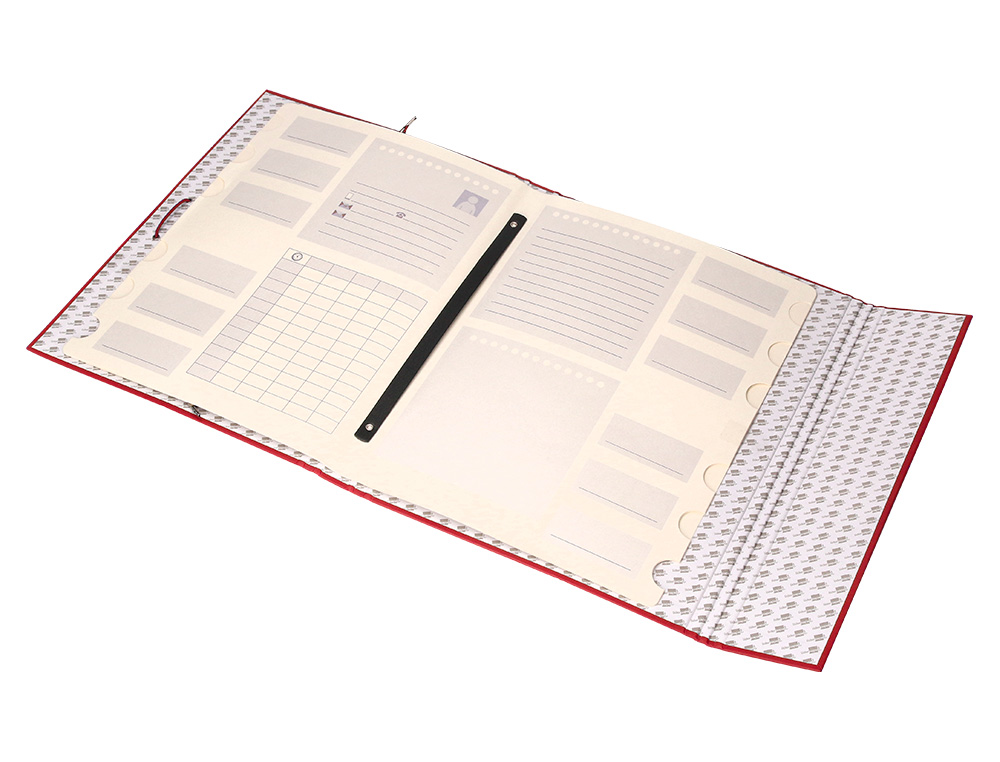 CARPETA CLASIFICADORA LIDERPAPEL 12 DEPARTAMENTOS FOLIO PROLONGADO CARTON FORRADO ROJA