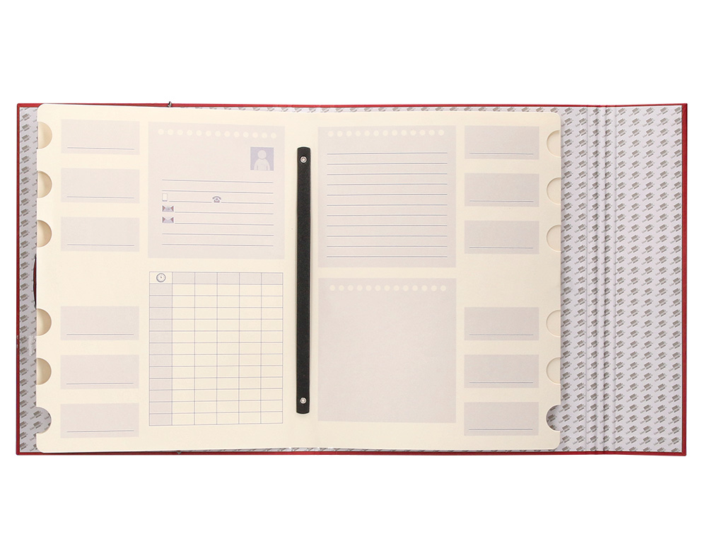CARPETA CLASIFICADORA LIDERPAPEL 12 DEPARTAMENTOS FOLIO PROLONGADO CARTON FORRADO ROJA