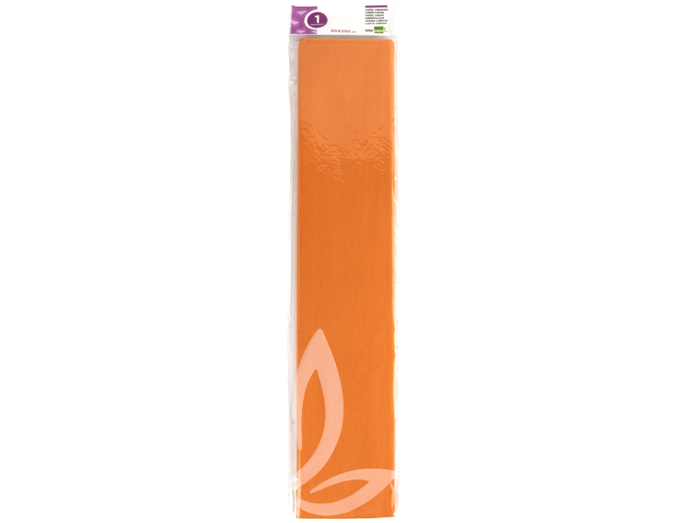 PAPEL CRESPON LIDERPAPEL 50 CM X 2.5M 34G/M2 NARANJA CLARO