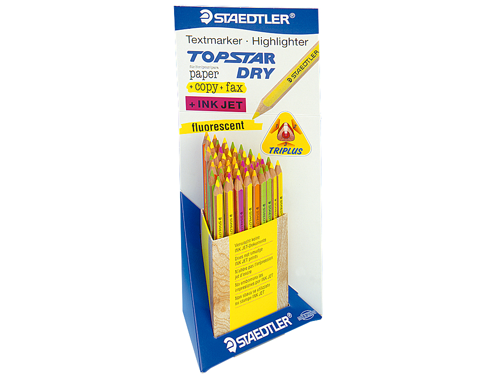 LAPICES FLUORESCENTE STAEDTLER TOP STAR EXPOSITOR DE 48 UNIDADES COLORES SURTIDOS