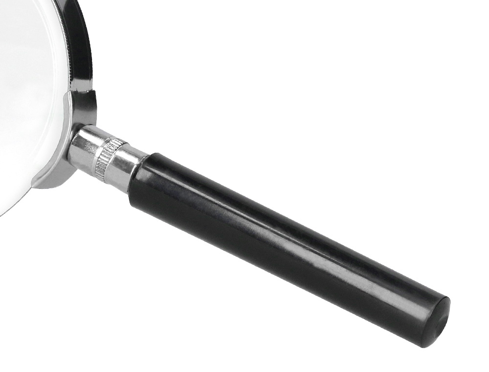 LUPA Q-CONNECT CRISTAL ARO METALICO MANGO PLASTICO NEGRO 75 MM