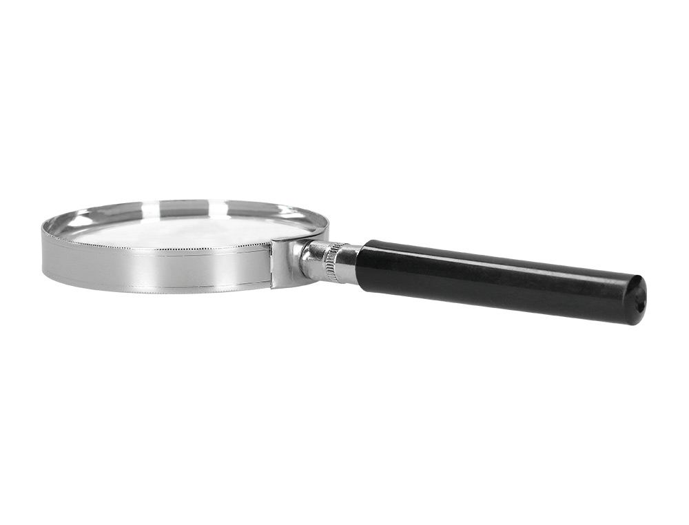 LUPA Q-CONNECT CRISTAL ARO METALICO MANGO PLASTICO NEGRO 75 MM