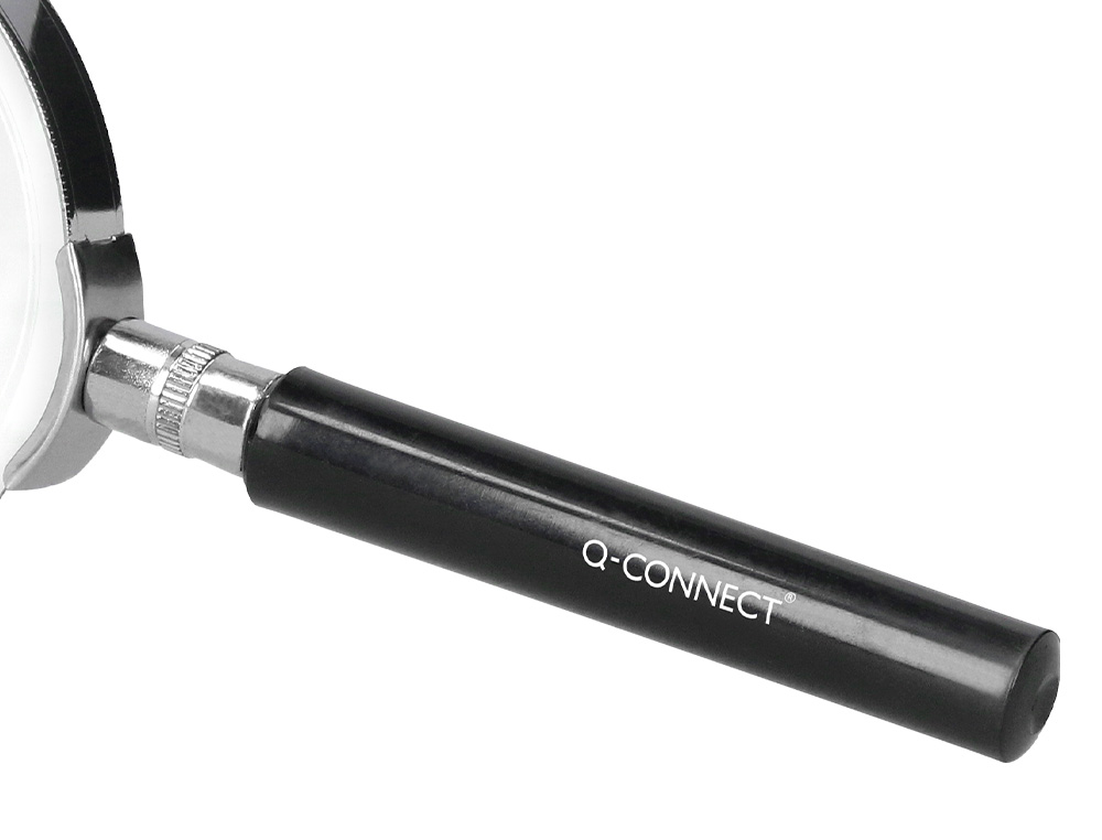 LUPA Q-CONNECT CRISTAL ARO METALICO MANGO PLASTICO NEGRO 90 MM