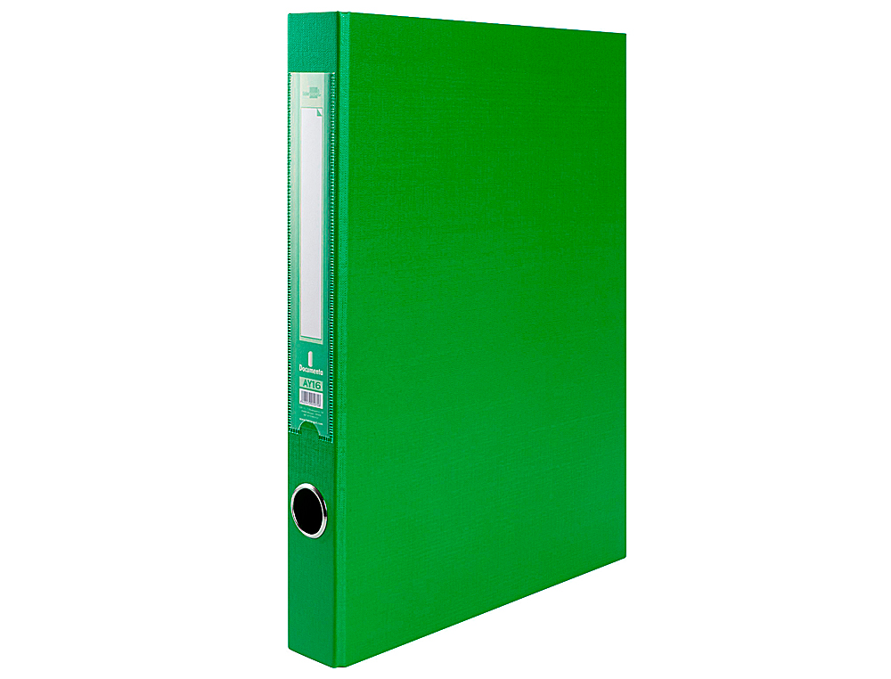 CARPETA DE 2 ANILLAS 25MM MIXT AS LIDERPAPEL FOLIO FORRADO PAPERCOAT CON OLLAO Y TARJETERO COLOR VERDE
