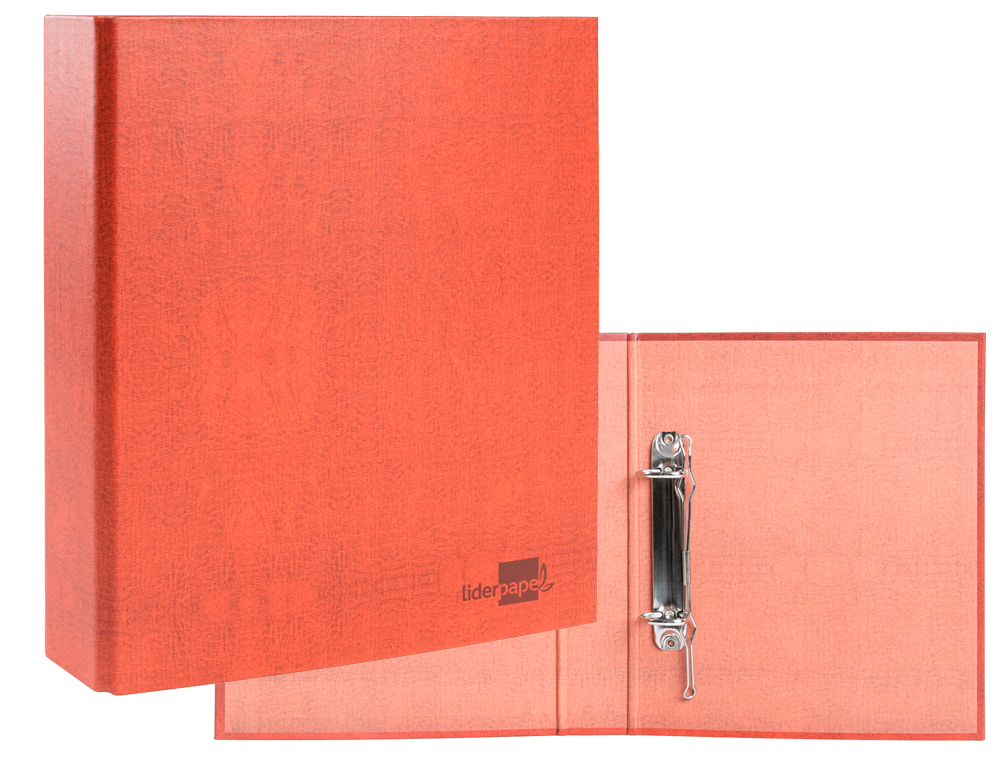 CARPETA DE 2 ANILLAS 40MM MIXTAS LIDERPAPEL FOLIO CARTON CUERO FORRADO COMPRESOR PLASTICO