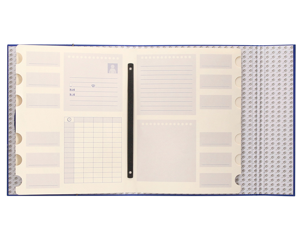 CARPETA CLASIFICADORA LIDERPAPEL 12 DEPARTAMENTOS FOLIO PROLONGADO CARTON FORRADO AZUL