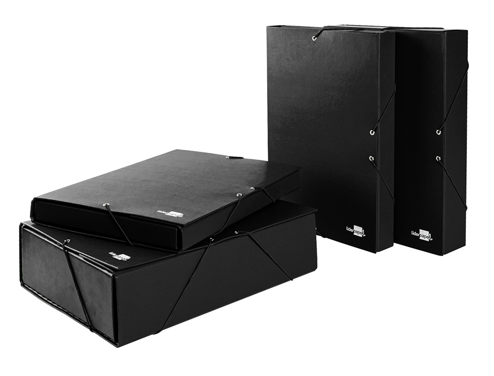 CARPETA PROYECTOS LIDERPAPEL FOLIO LOMO 30MM CARTON FORRADO NEGRA