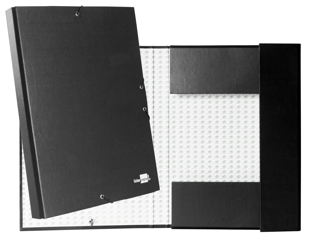 CARPETA PROYECTOS LIDERPAPEL FOLIO LOMO 30MM CARTON FORRADO NEGRA