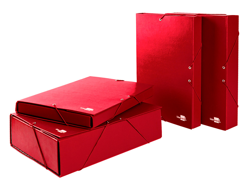 CARPETA PROYECTOS LIDERPAPEL FOLIO LOMO 30MM CARTON FORRADO ROJA