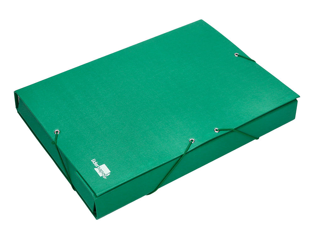 CARPETA PROYECTOS LIDERPAPEL FOLIO LOMO 50MM CARTON FORRADOVERDE