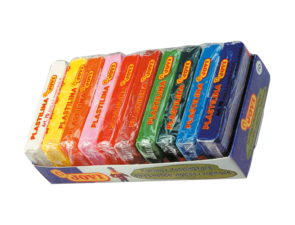 PLASTILINA JOVI 70 TAMAÑO PEQUEÑO BANDEJA DE 10 UNIDADES COLORES SURTIDOS