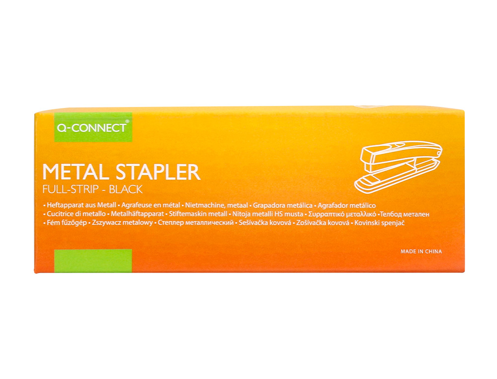 GRAPADORA Q-CONNECT KF01231 METALICA NEGRA CAPACIDAD 20 HOJAS