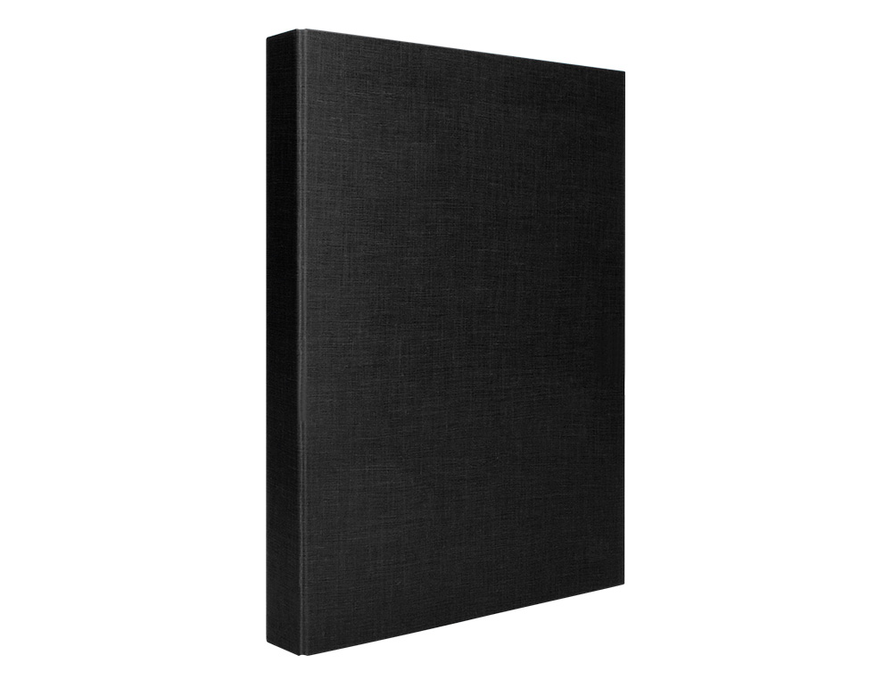 CARPETA DE 4 ANILLAS 40MM MIXTAS LIDERPAPEL FOLIO CARTON FORRADO PAPER COAT NEGRA