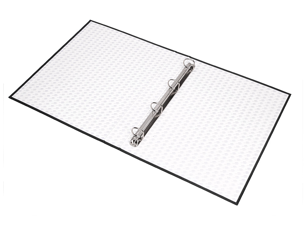 CARPETA DE 4 ANILLAS 40MM MIXTAS LIDERPAPEL FOLIO CARTON FORRADO PAPER COAT NEGRA
