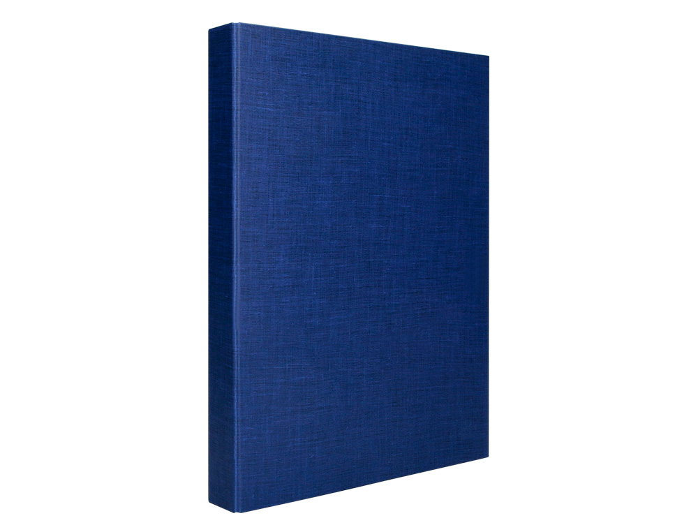 CARPETA DE 4 ANILLAS 40MM MIXTAS LIDERPAPEL FOLIO CARTON FORRADO PAPER COAT AZUL