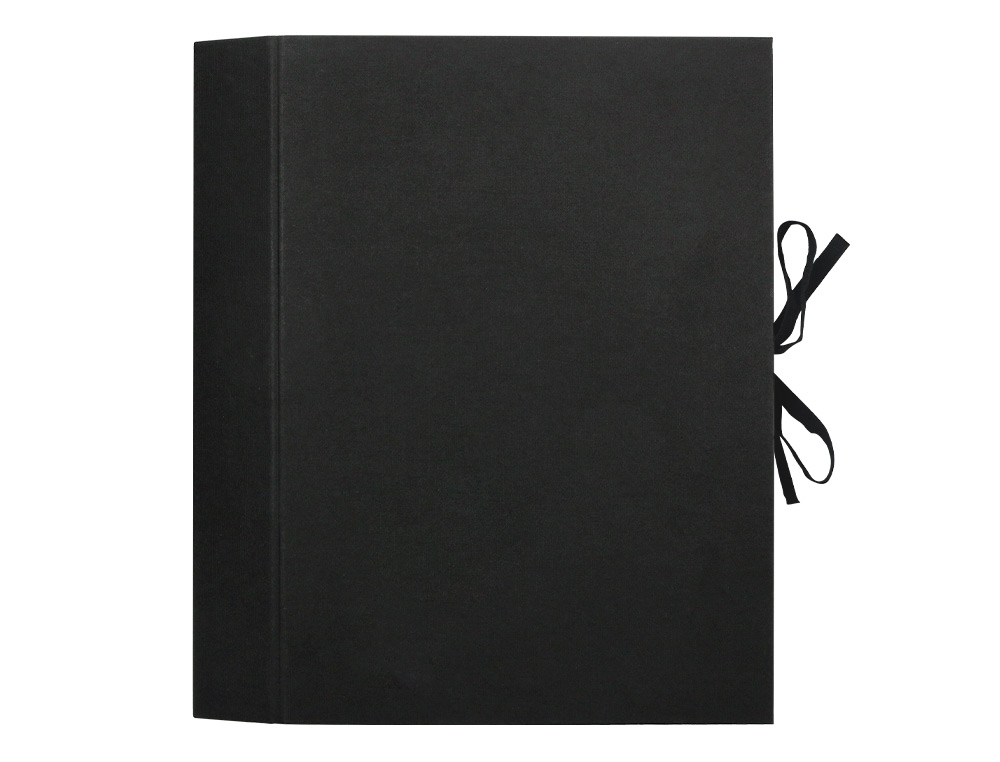 CARPETA FUELLE LIDERPAPEL FOLIO CARTON FORRADO NEGRA
