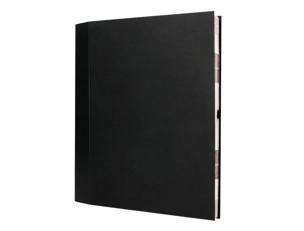 CARPETA FUELLE LIDERPAPEL FOLIO CARTON FORRADO NEGRA