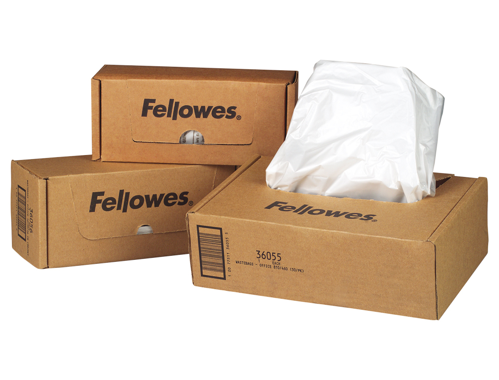 BOLSA DE RESIDUOS FELLOWES PARA DESTRUCTORA DE DOCUMENTOSCAJA CON 50 UND. PARA PS380 380CC/420/420CC/480CC