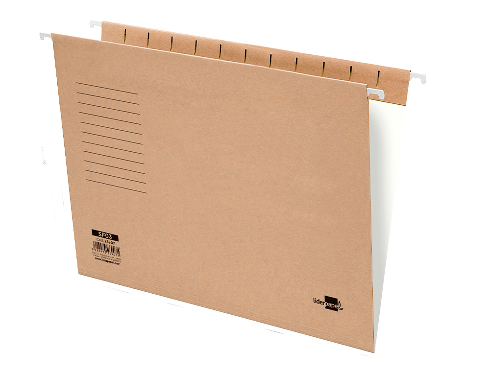 CARPETA COLGANTE LIDERPAPEL FOLIO PROLONGADO KRAFT