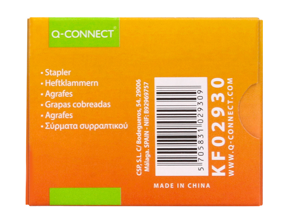 GRAPAS Q-CONNECT Nº 23/6 COBREADAS CAJA DE 1000 UNIDADES